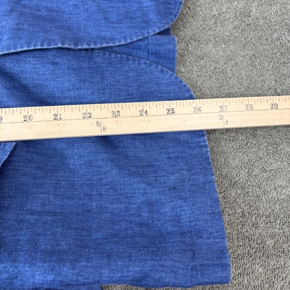 Brooks Brothers Red Fleece Linen Sport Coat Blazer Mens 36S Blue 2-Button Preppy